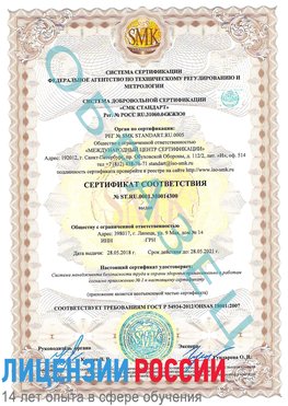 Образец сертификата соответствия Воскресенск Сертификат OHSAS 18001